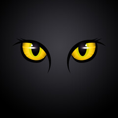 illustration of yellow cat eyes © adrenalinapura