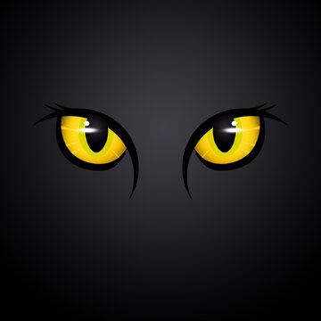 illustration of yellow cat eyes