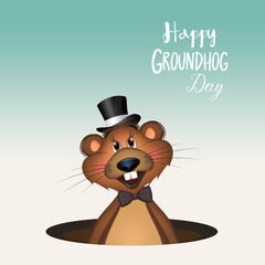 funny illustration of groundhog day