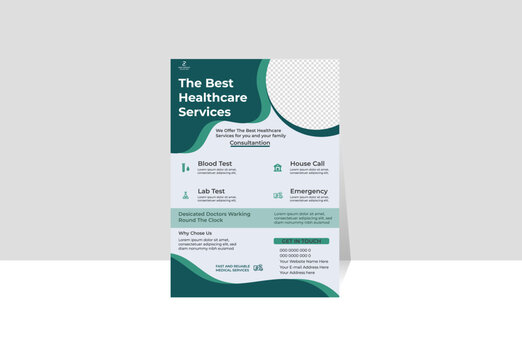 Corporate healthcare and medical flyer design layout template,