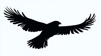 Obraz premium Striking Silhouette of a Bird in Flight Against the Open Sky