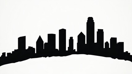 Fototapeta premium Dramatic Silhouette of a Towering City Skyline Against a Glowing Horizon