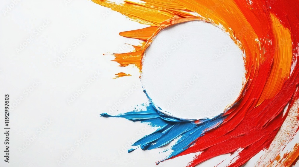 Poster abstract colorful paint stroke with blank space for creative design use