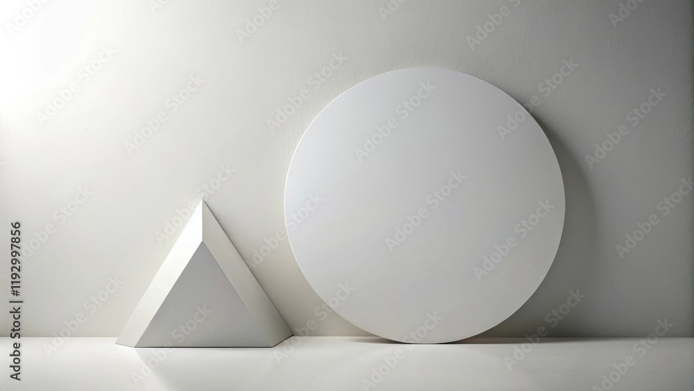 Poster minimalist white geometric shapes against a plain background a simple, elegant display