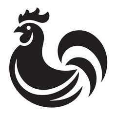 Fototapeta premium Stylish Black and White Rooster Silhouette Design