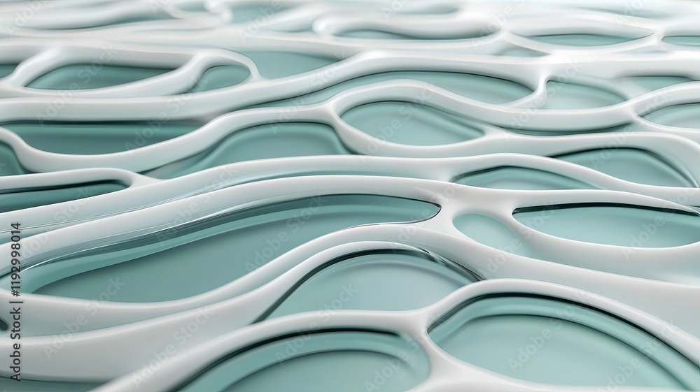 Aufkleber intertwined glass maze with fluid curves capturing the interplay of reflections and transparency
