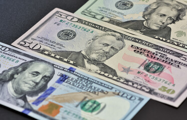 Images of banknotes of various countries. american dollar photos.
