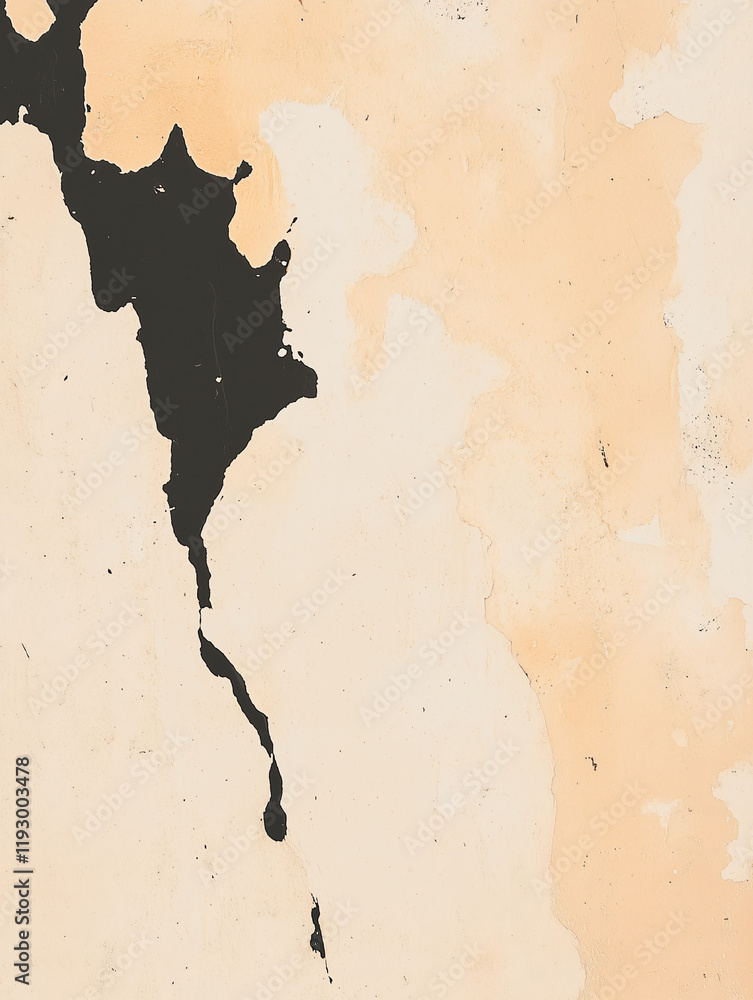 Poster abstract wall texture: a captivating interplay of peach, beige, and black creates a dynamic abstract