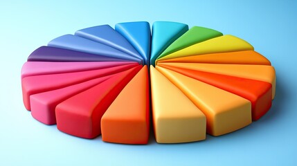 Obraz premium Colorful segments form a circular rainbow spectrum