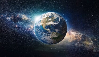 Fototapeta premium A beautiful planet Earth in space
