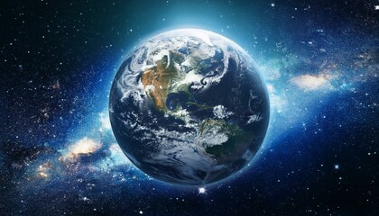 A beautiful planet Earth in space