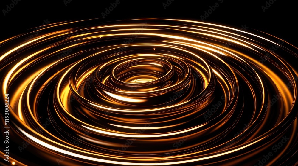 Poster captivating golden ripples abstract art digital creation dark background macro view visual harmony