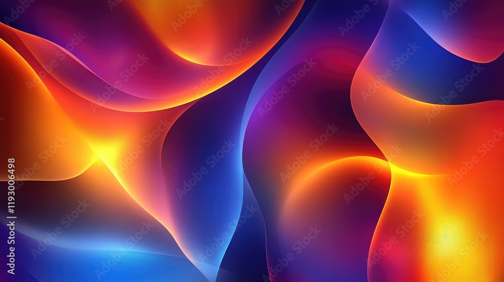 Poster a futuristic abstract network with curved lines and dynamic light effects for app design backgrounds