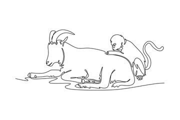 Ecology concept. Single line draw design vector graphic illustration.