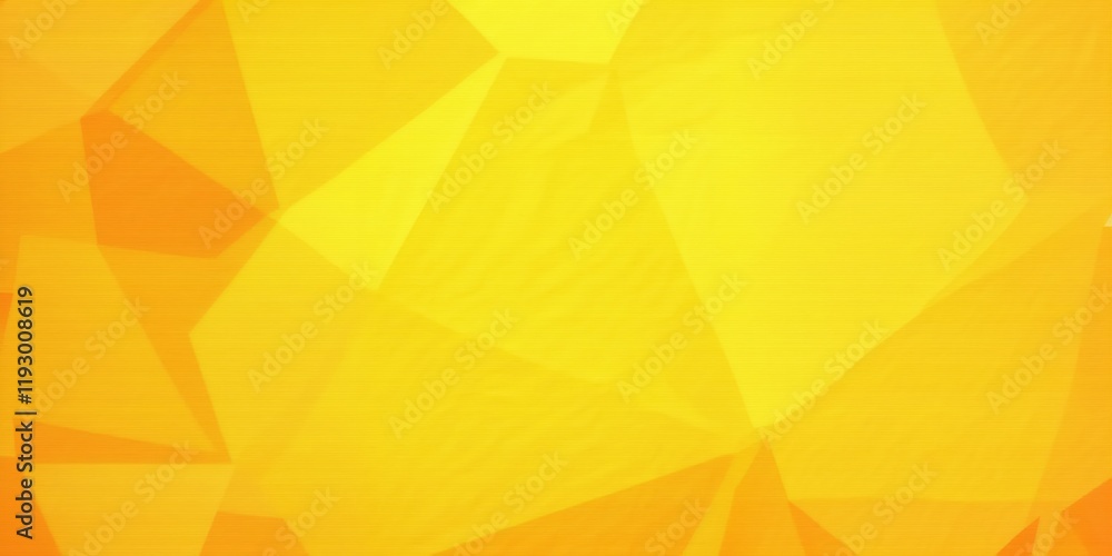 Poster yellow background with a lot of triangles. the triangles are of different sizes and are scattered al