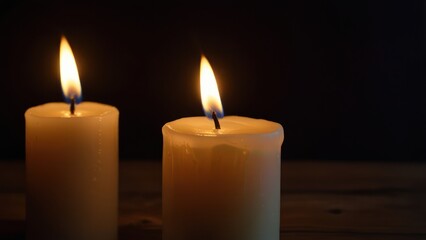 three burning candles