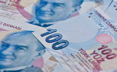Images of banknotes of various countries. turkish lira photos.