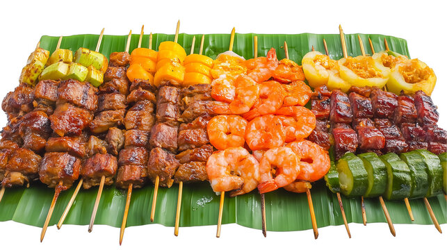 Isaw Filipino street food isolated on transparent  background 
