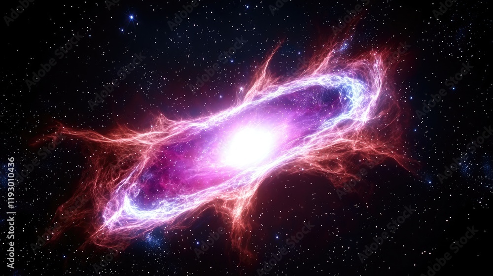 Poster exploring the cosmos celestial nebula in deep space digital art colorful universe vastness astronomi
