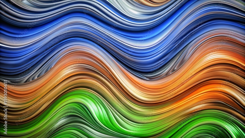 Poster smooth wavy blend of blue and orange, creating an abstract, dynamic vector background design