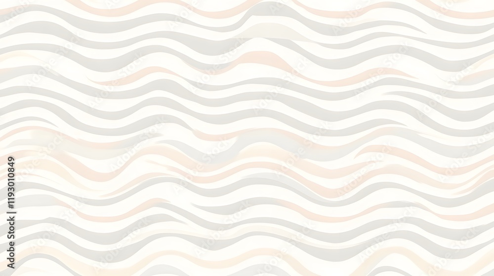 Aufkleber minimal wavy pattern in soft coral and cream tones on abstract background