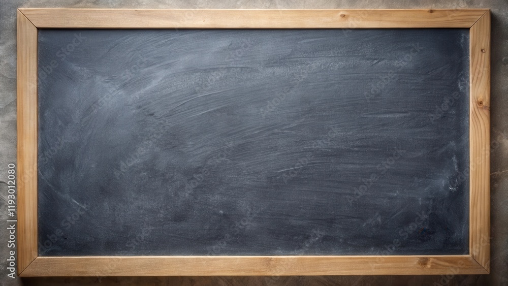 Poster empty rustic chalkboard with wooden frame ready for message