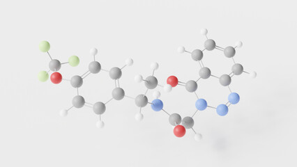 zelatriazin molecule 3d, molecular structure, ball and stick model, structural chemical formula antidepressant
