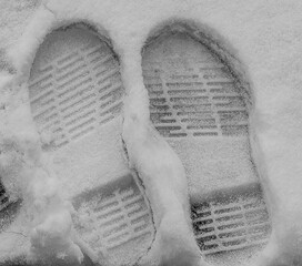 Footprints in the Snow: Winter Fun. Proof of existence.