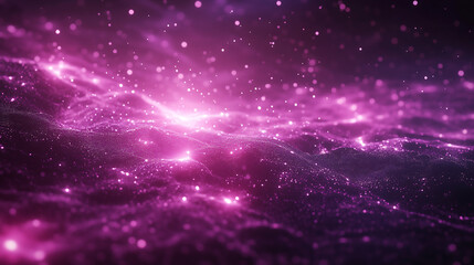 Fototapeta premium glowing pink stars scattered across a dark purple background
