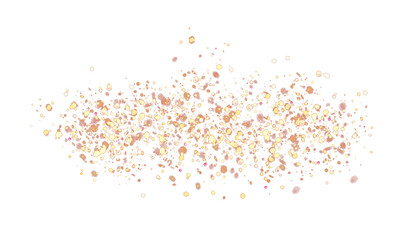 Glittering dust particles explosion festive on transparent background