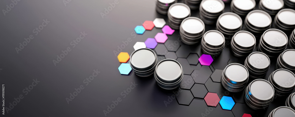 Aufkleber abstract design of oil barrels multiplying rapidly, creating depth
