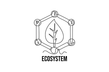 Ecology concept. Single line draw design vector graphic illustration.	