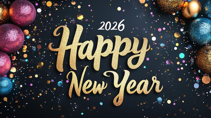 Happy new year 2026 card