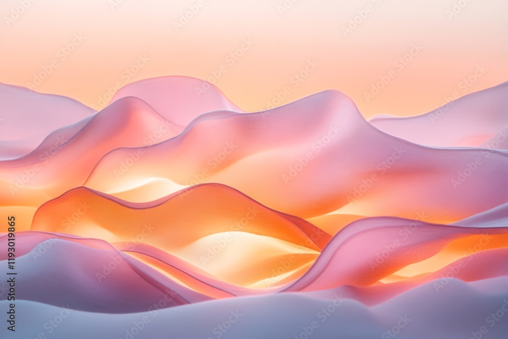 Poster An abstract design of UV rays penetrating through clouds, rendered in simple wavy lines and subtle purple hues