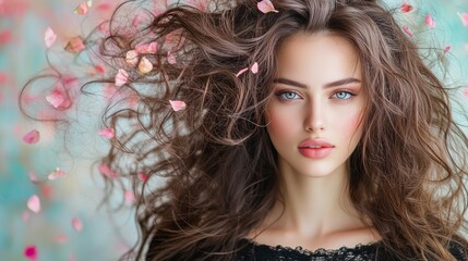 Fototapeta premium Beauty of Petals and Hair