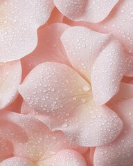 Fototapeta premium Dew drops on rose petals nature high-resolution textures close-up serene beauty in soft light