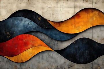 Obraz premium Abstract Wave Design with Vibrant Colors on Textured Surface