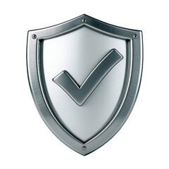 Shield protection icon 3D rendered on transparent background