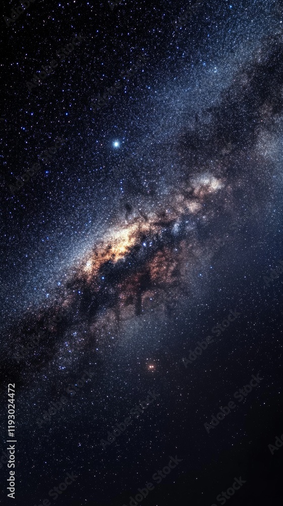Canvas Prints desert with starry sky at night with copy space vertically 9:16