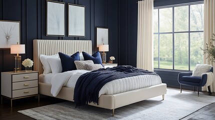 Elegant bedroom with cozy closet private retreat design modern style bright natural light tranquil space