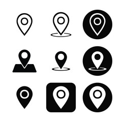 Location icon vector set,Location pin
