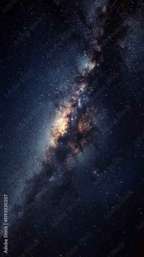 Canvas Prints desert with starry sky at night with copy space vertically 9:16