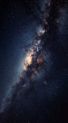 Fototapeta premium desert with starry sky at night with copy space vertically 9:16