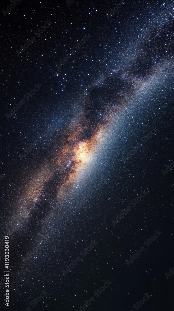 Canvas Prints desert with starry sky at night with copy space vertically 9:16