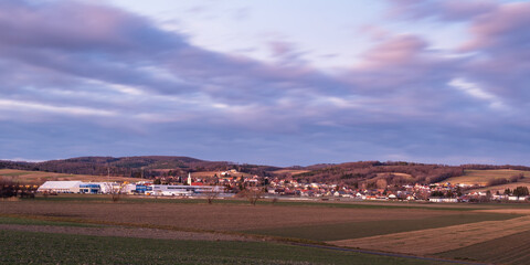 Panorama of Village of Ritzing at sunset