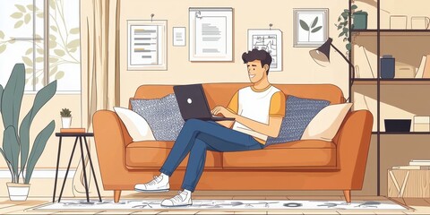 Navigating health insurance choices in a cozy living space.