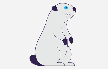 Cute Groundhog Cartoon Vector Illustration Isolated on white background