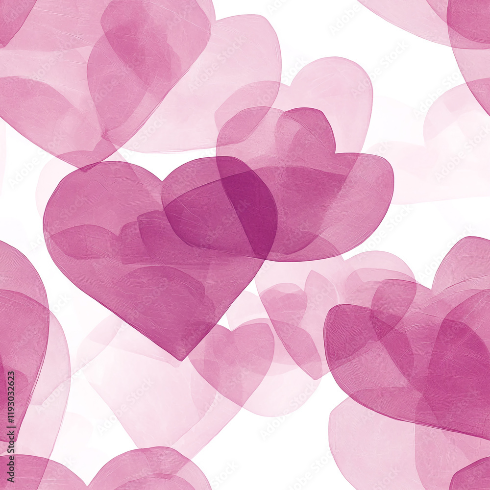 Aufkleber pink heart texture with overlapping transparent layers for valentine's day