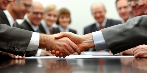 Key players from various sectors finalize a significant contract.