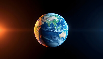 Fototapeta premium Planet Earth in space 3D rendering elements of this image furnis, isometry, with white tones